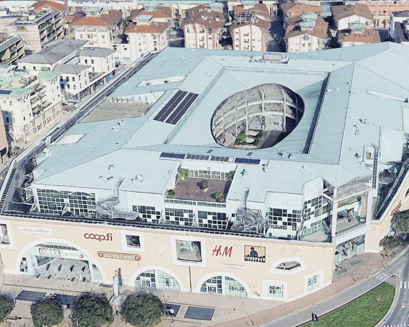 Foto aerea del Cinema The Space Firenze Novoli per la tua pubblicità al Cinema